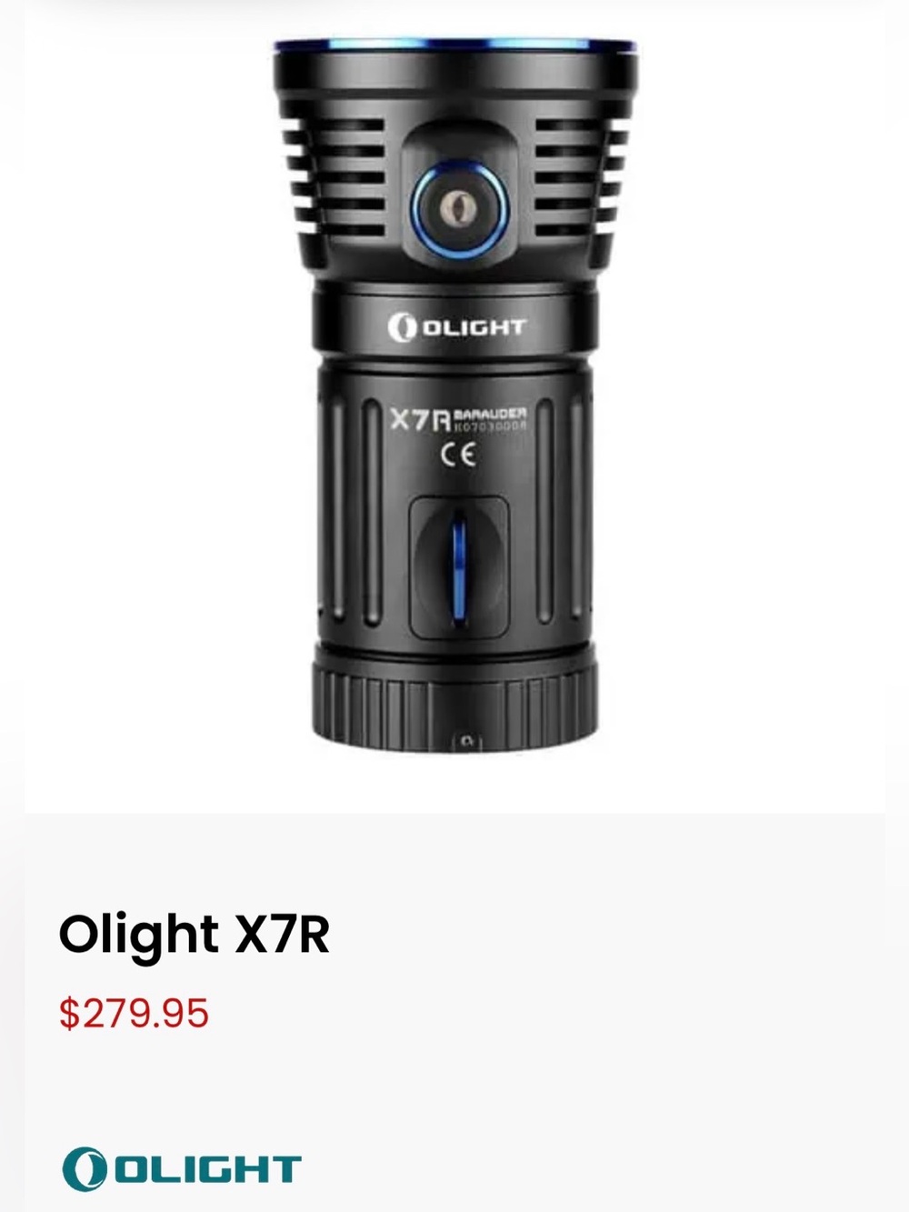🔦 Olight X7R Marauder Rechargeable LED Flashlight – Black - Picture 17 of 17